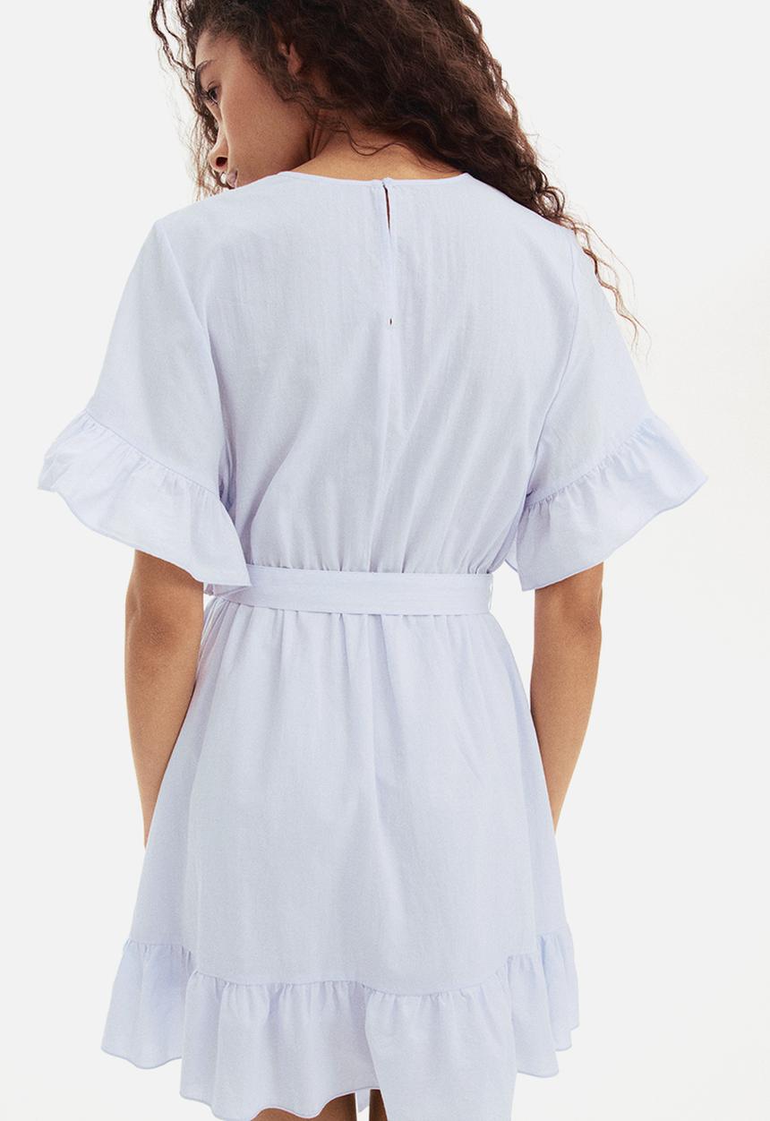 H&M - Frill-trimmed dress - light blue