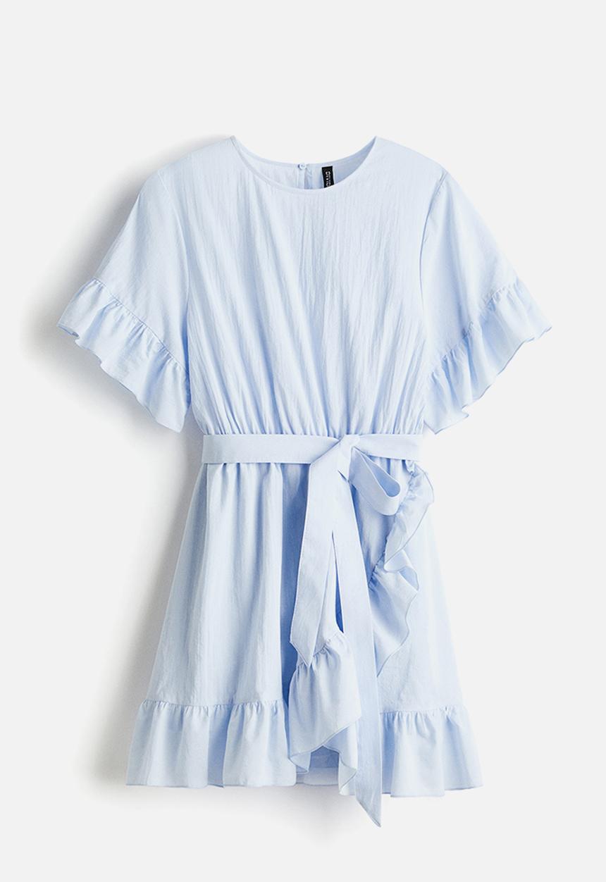 H&M - Frill-trimmed dress - light blue