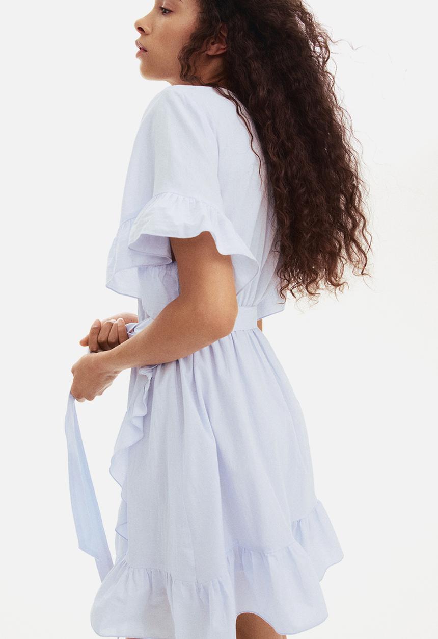 H&M - Frill-trimmed dress - light blue