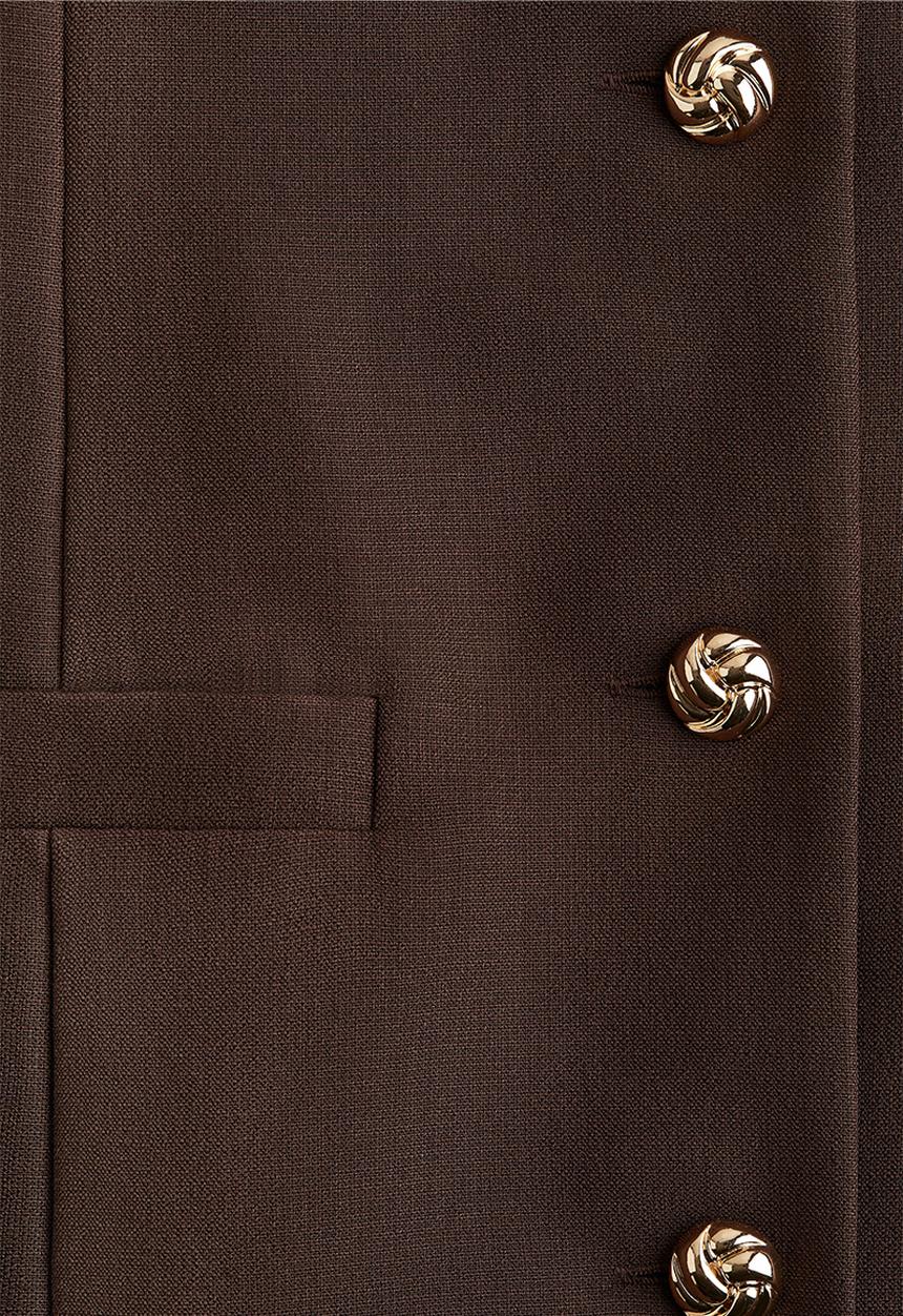 H&M - Button-front dress - dark brown
