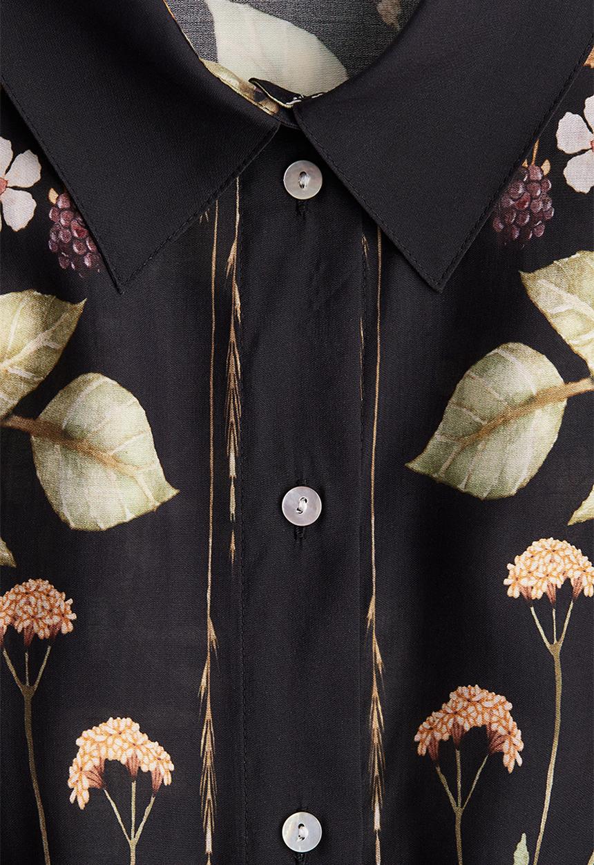 H&M - Oversized shirt - black patterned