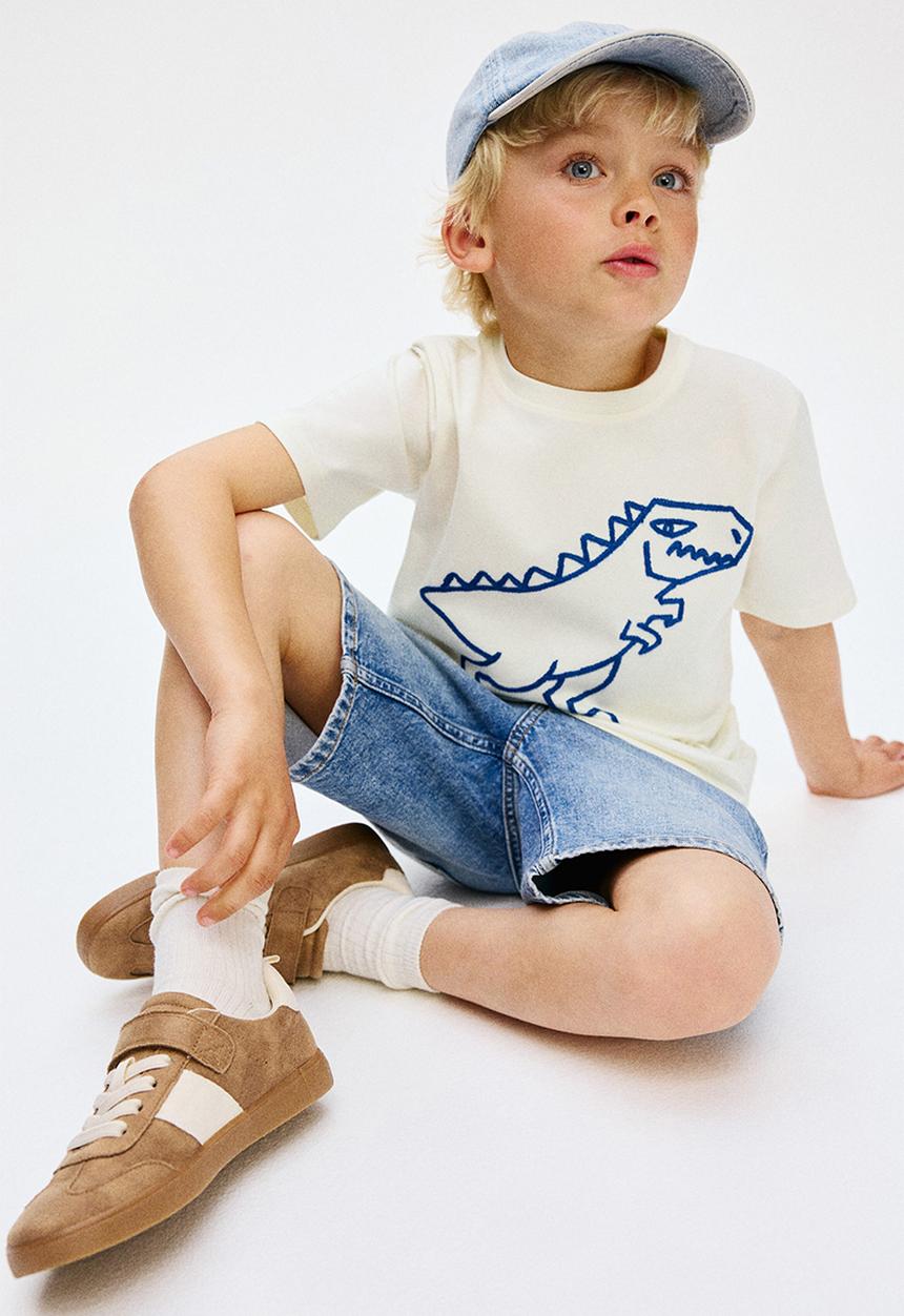 H&M - Embroidery-motif cotton t-shirt - white,multi