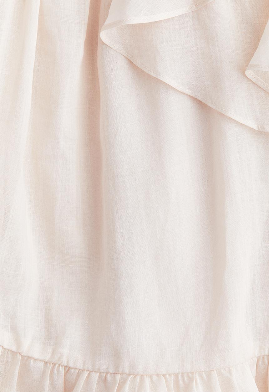 H&M - Flounced ramie dress - powder pink