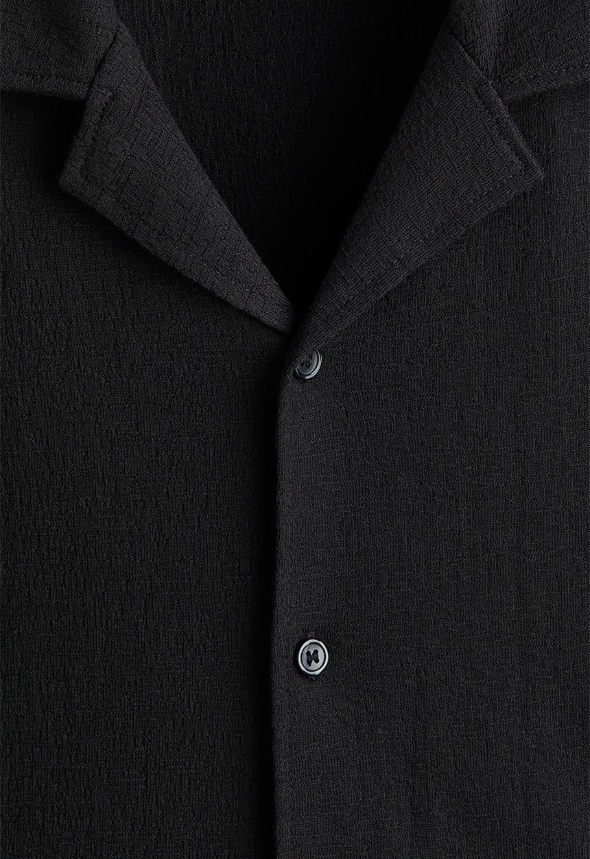 H&M - Regular fit jersey resort shirt - black