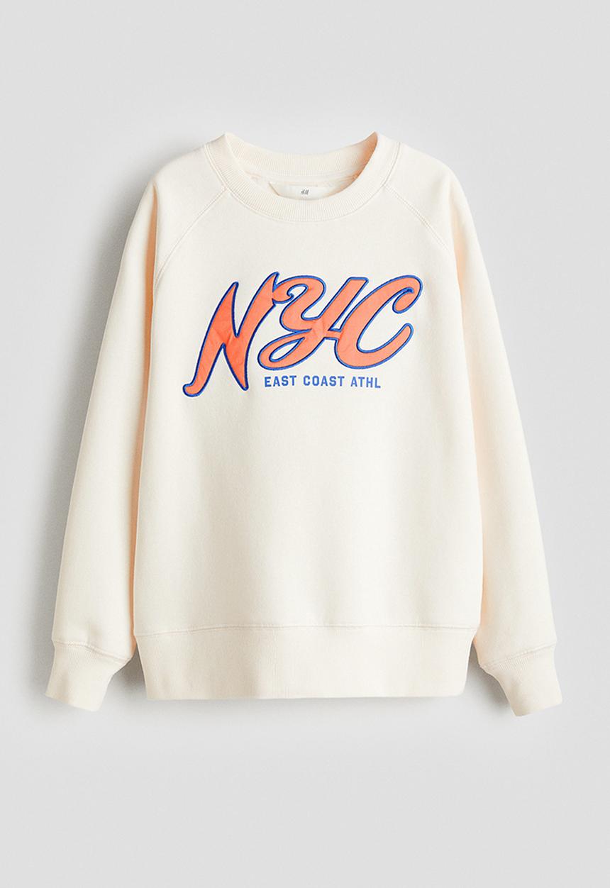 H&M - Motif-detail sweatshirt -white/nyc - 1296870001