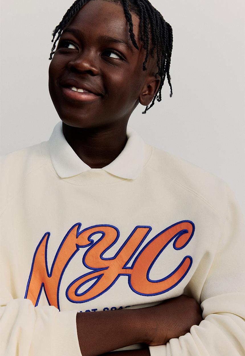 H&M - Motif-detail sweatshirt -white/nyc - 1296870001