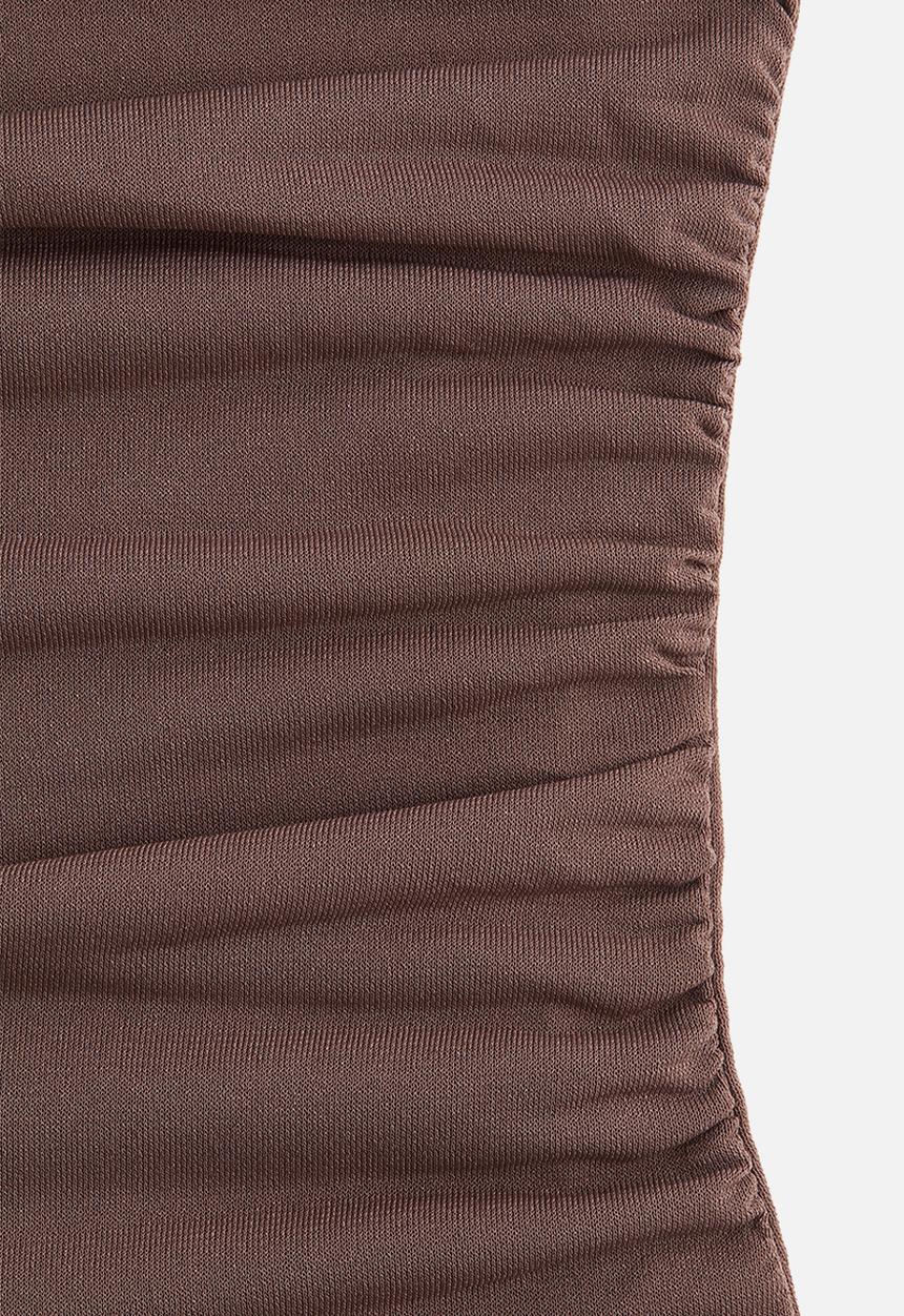 H&M - Draped cap-sleeved top - dark mole