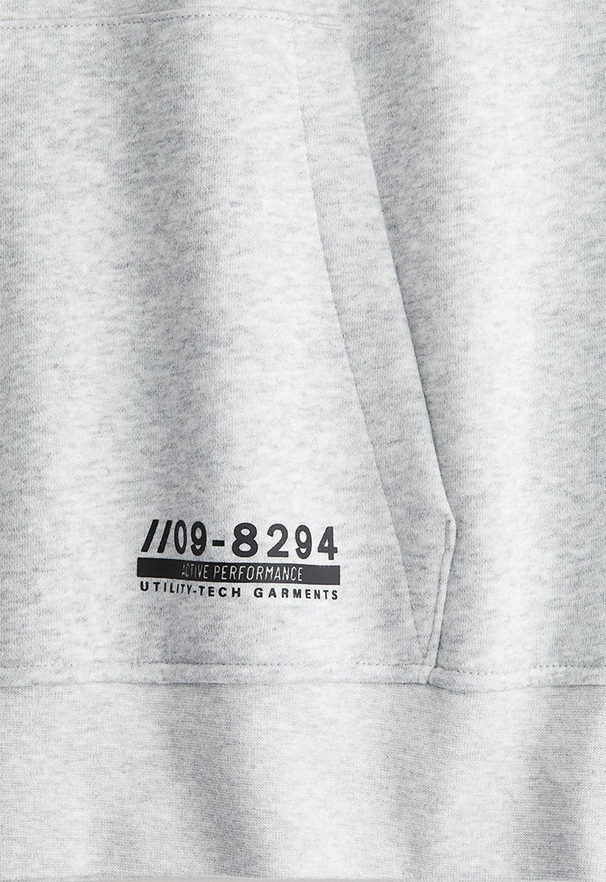 H&M - Brushed-inside zip-top hoodie - grey marl/black 