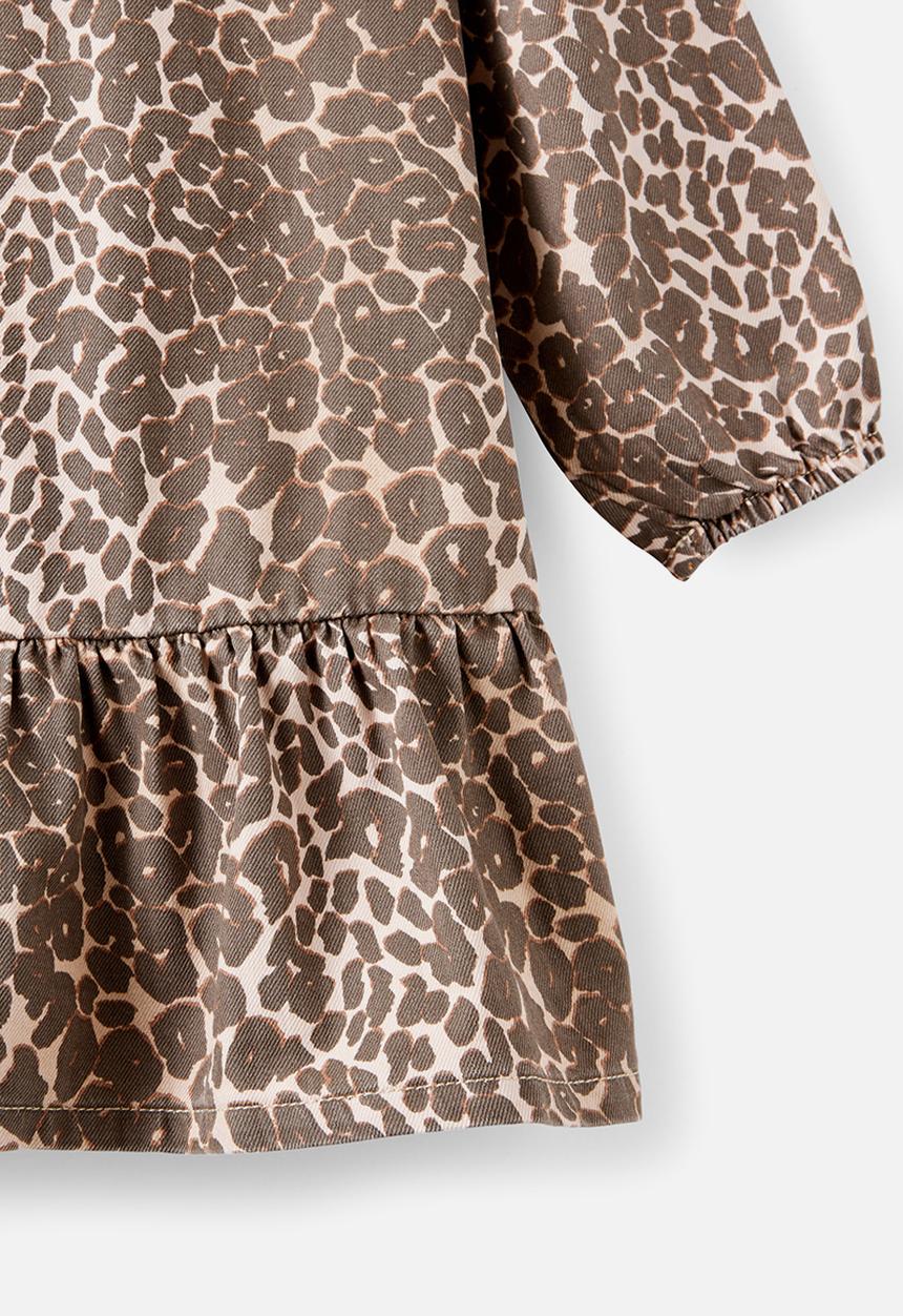 Cotton On - Betty bow front denim dress - summer leopard