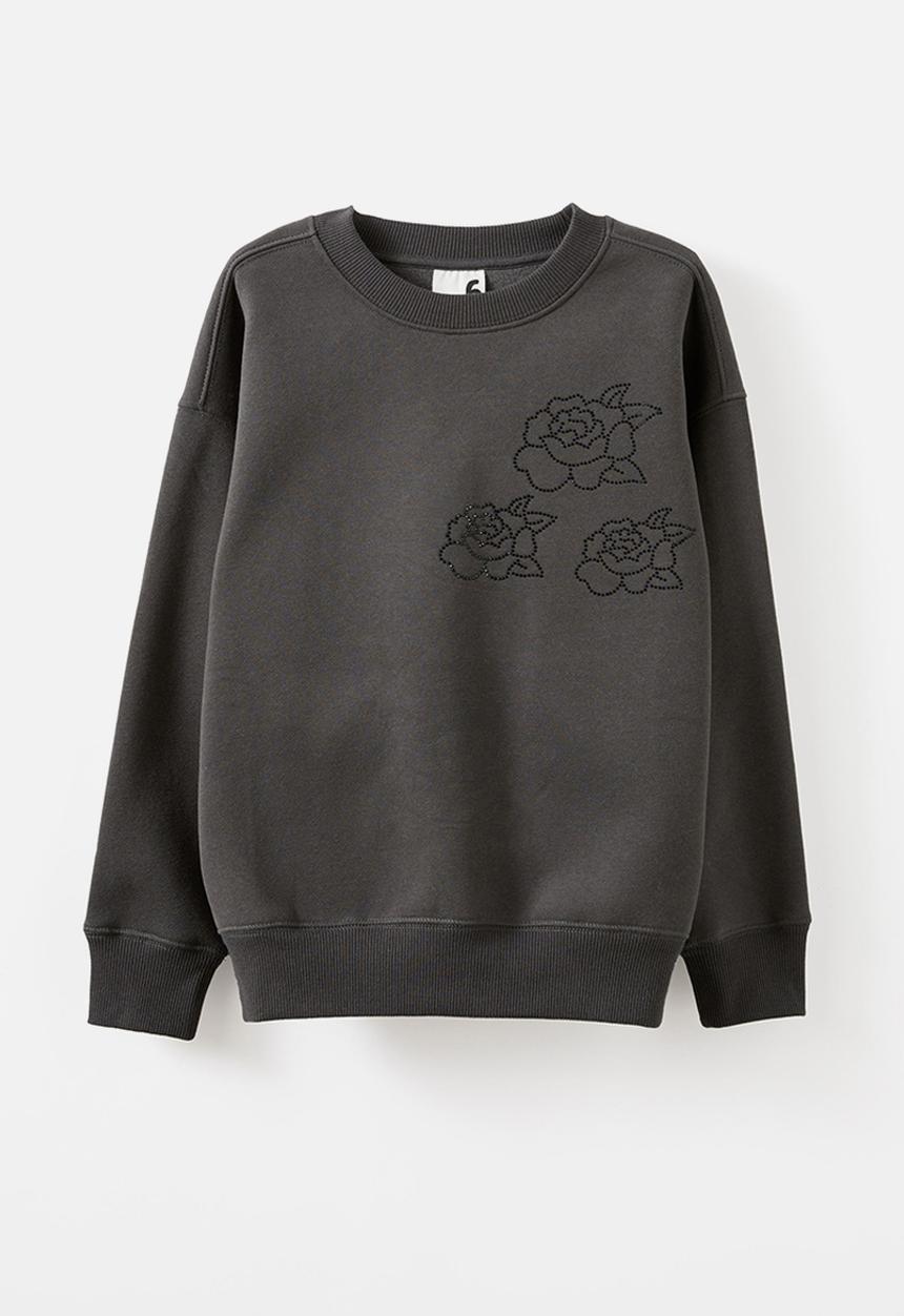 Cotton On - Sammy oversized crew - phantom/rose