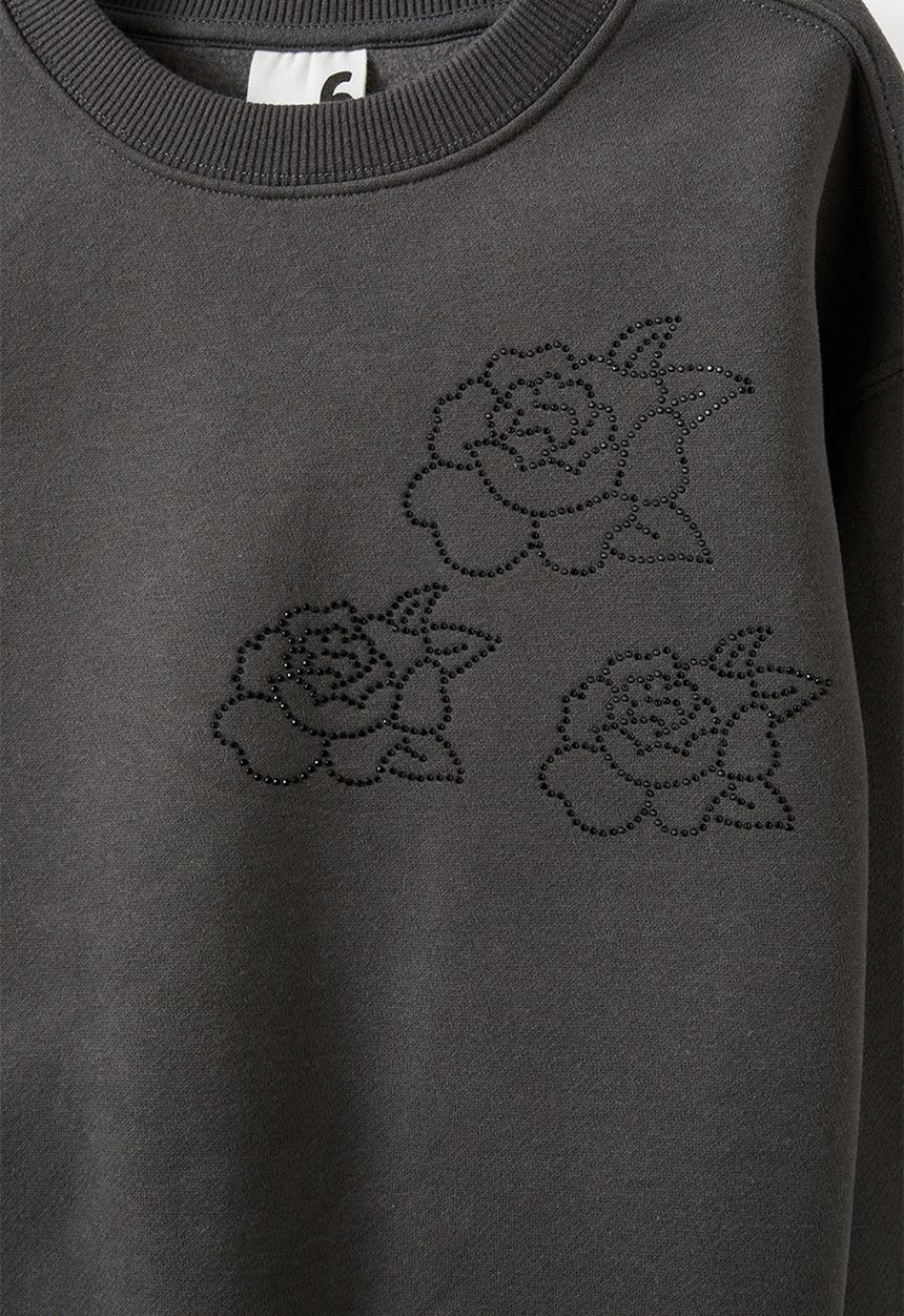Cotton On - Sammy oversized crew - phantom/rose