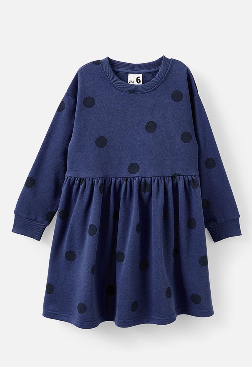 Cotton On - Sammy long sleeve dress - deep dive/spot
