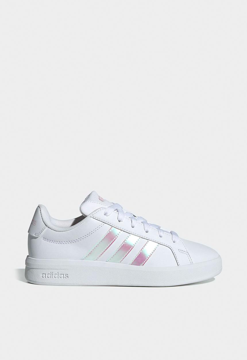 adidas Performance - Grand Court 3.0 J - Ftwr White/Iridescent/Almost Pink