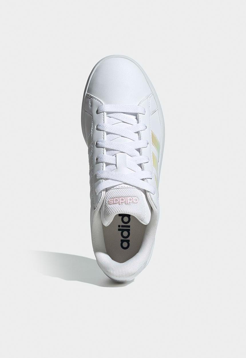 adidas Performance - Grand Court 3.0 J - Ftwr White/Iridescent/Almost Pink