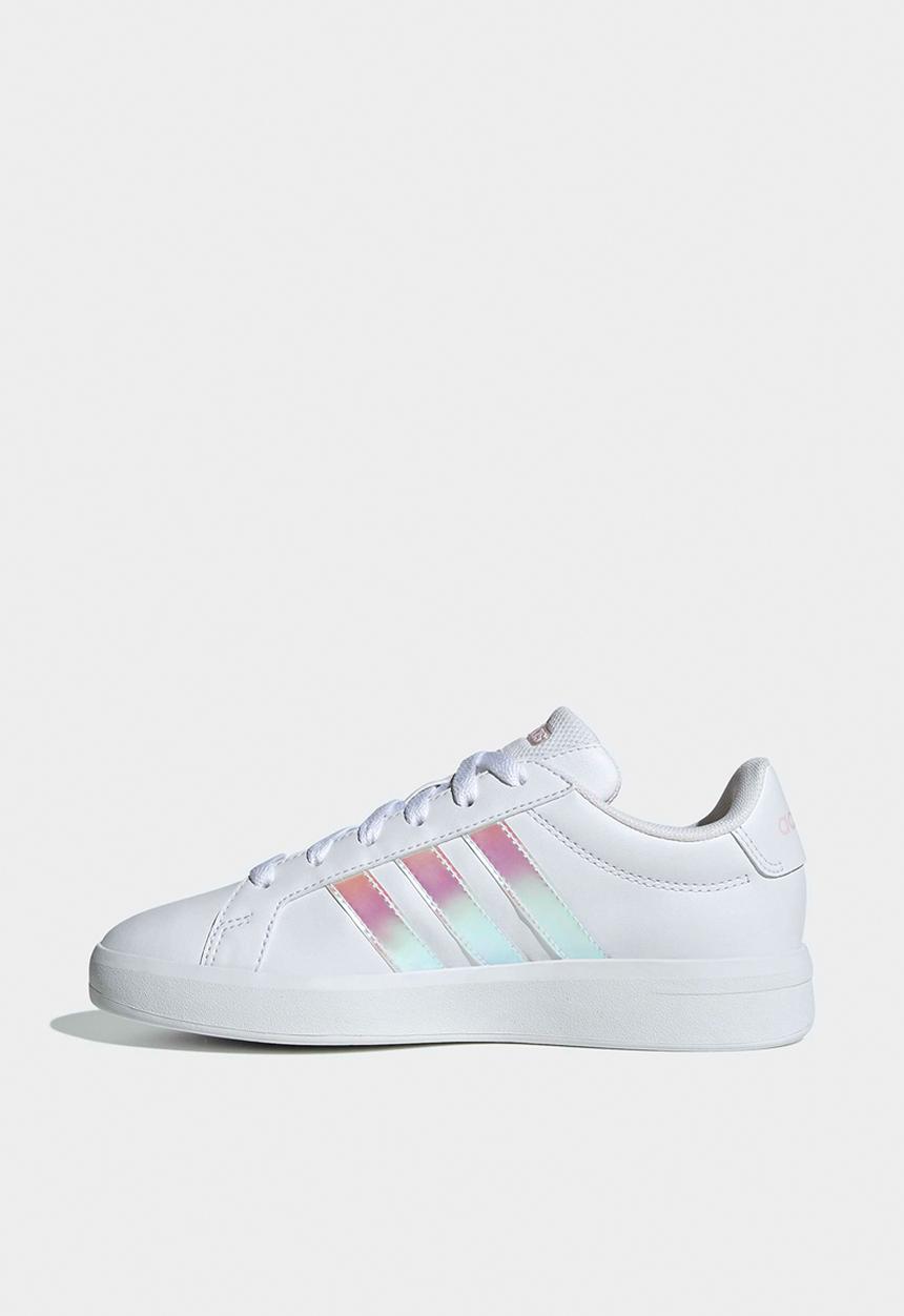 adidas Performance - Grand Court 3.0 J - Ftwr White/Iridescent/Almost Pink