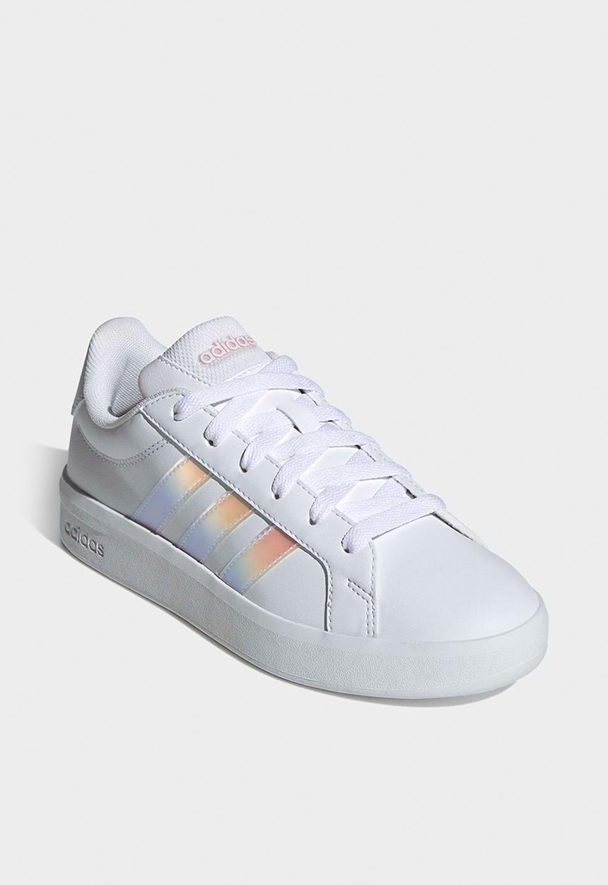 adidas Performance - Grand Court 3.0 J - Ftwr White/Iridescent/Almost Pink