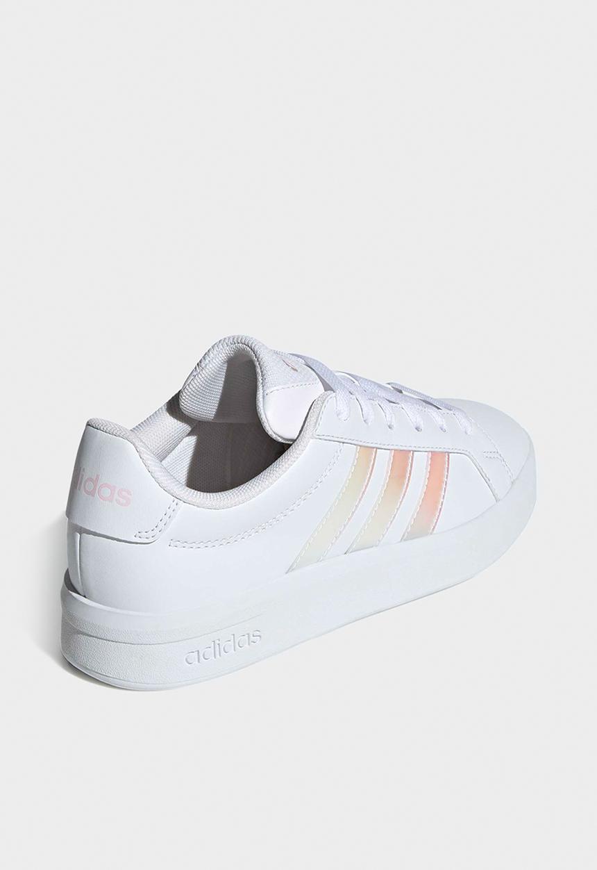 adidas Performance - Grand Court 3.0 J - Ftwr White/Iridescent/Almost Pink