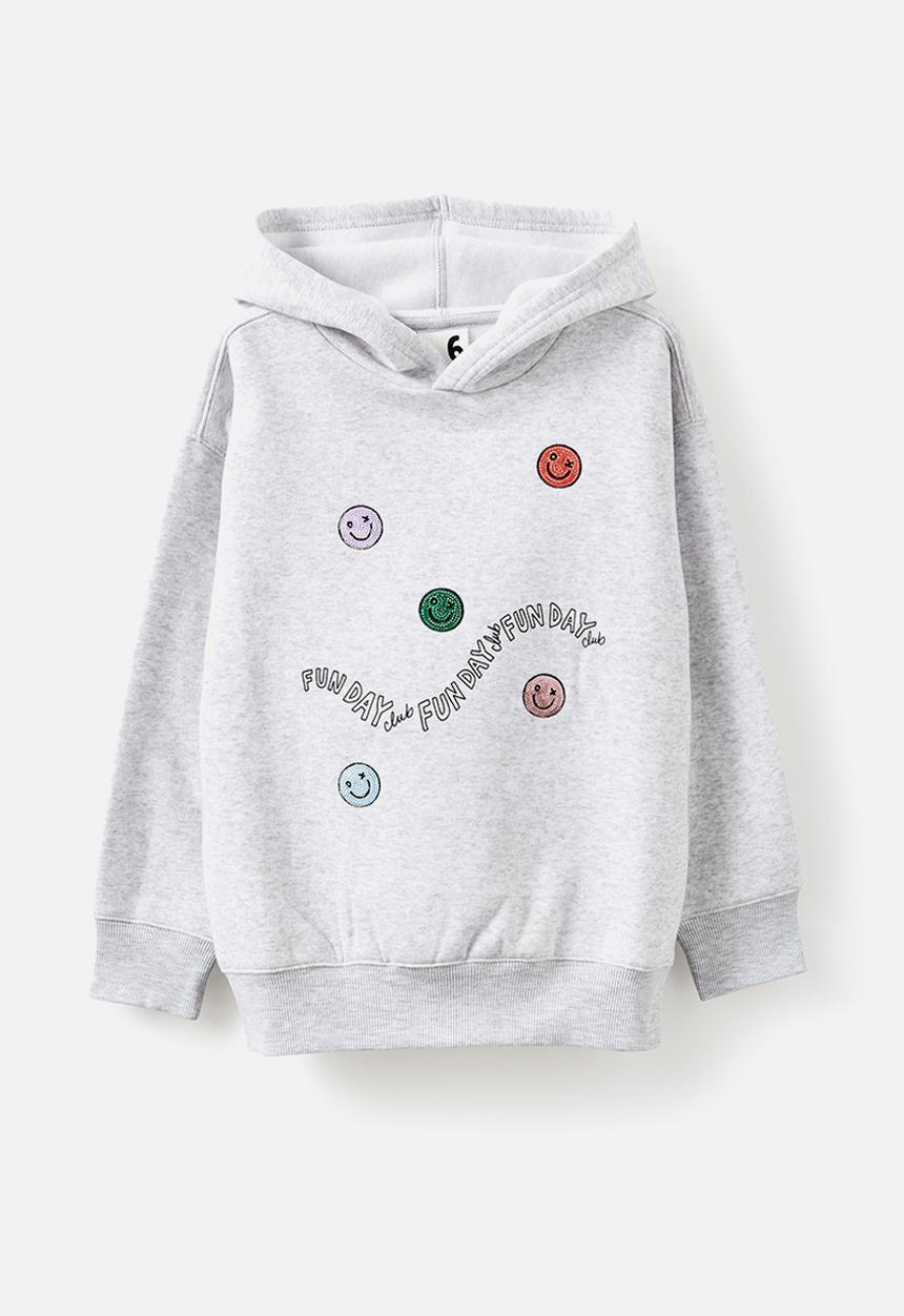 Cotton On - Sammy oversized hoodie - grey marle/fun day