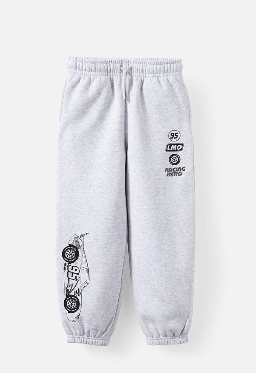 Cotton On - License sammy relax trackpant - lcn dis grey marle/lightning mcqueen