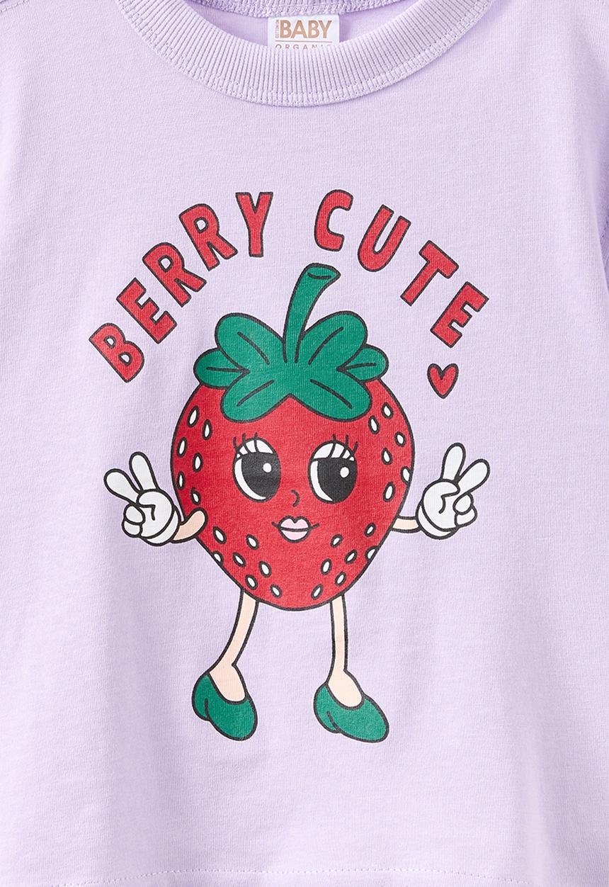 Cotton On - Bobbi Short Sleeve Graphic Tee - Vintage Lilac/Berry Cute