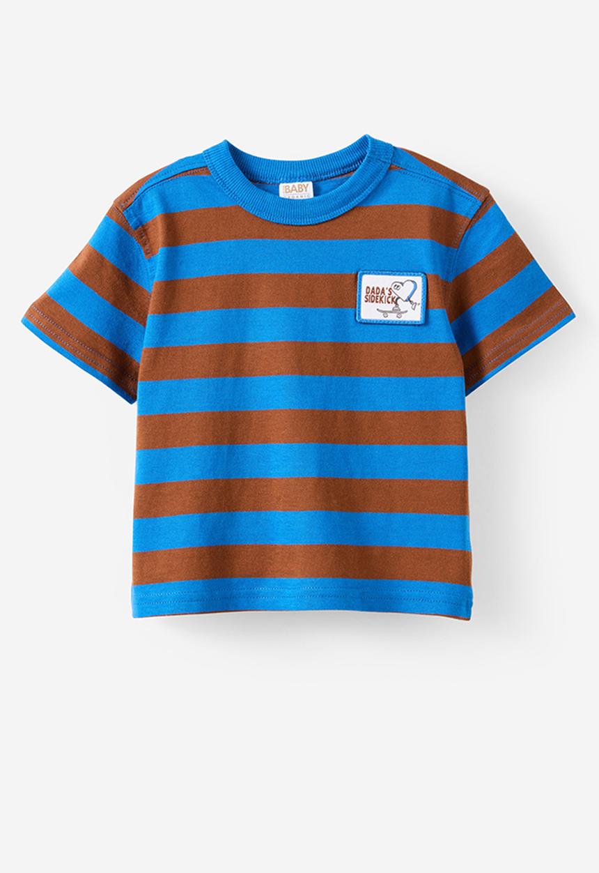 Cotton On - Bobbi Short Sleeve Graphic Tee - Harbour Blue/Chestnut/Dada S Sidekick