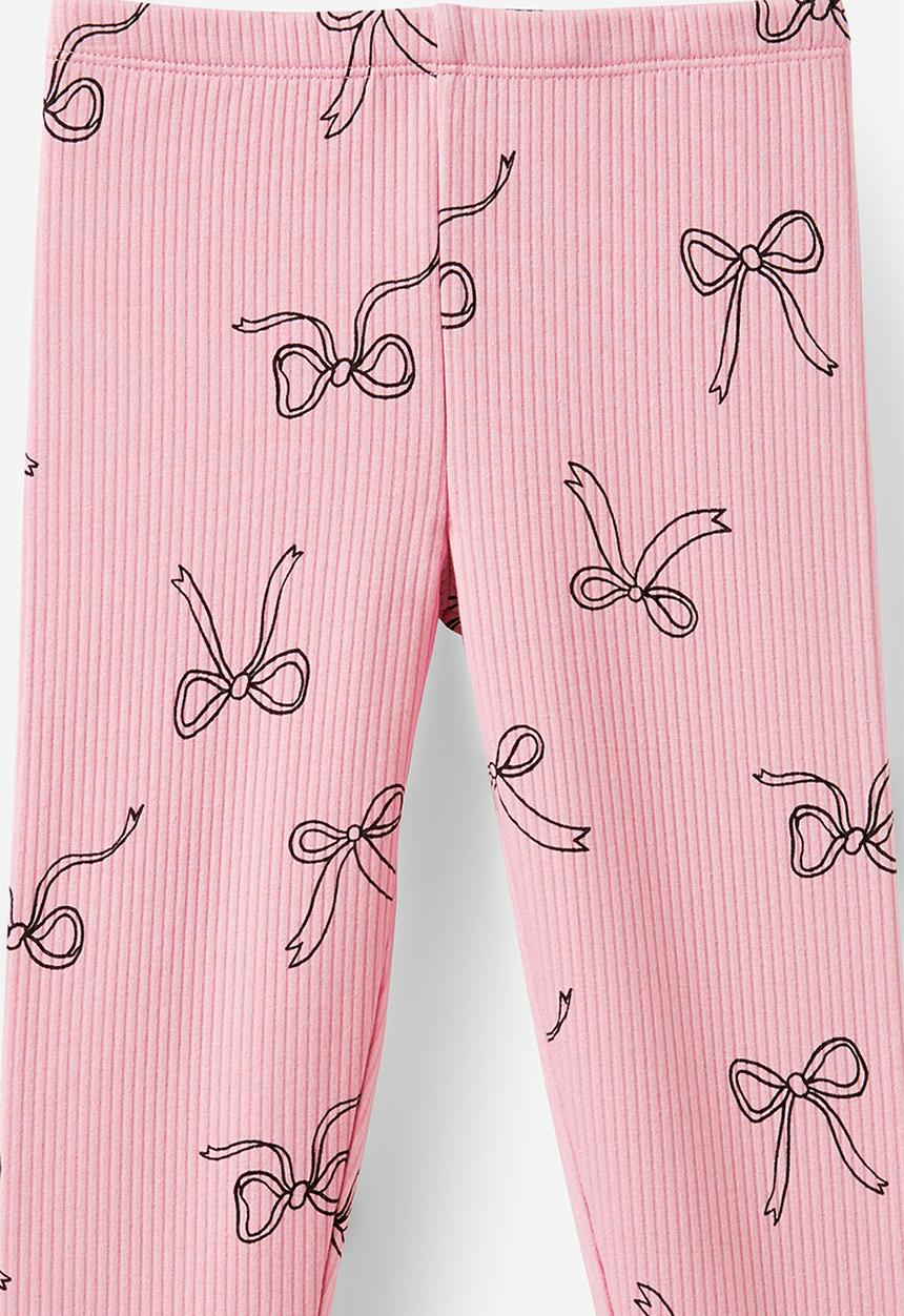 Cotton On - Fleece legging - marshmallow/bows