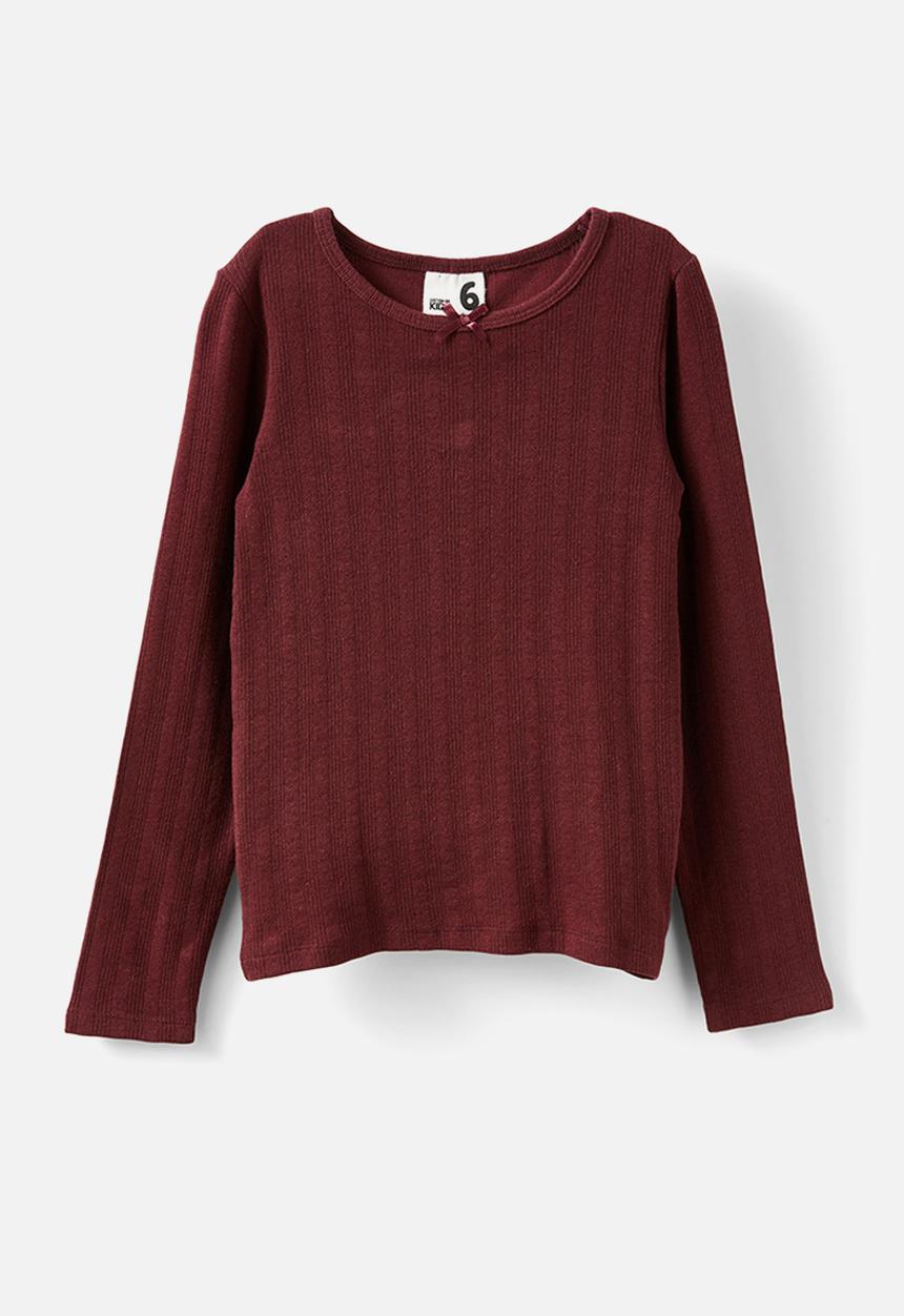 Cotton On - Jade crew - bordeaux/bow