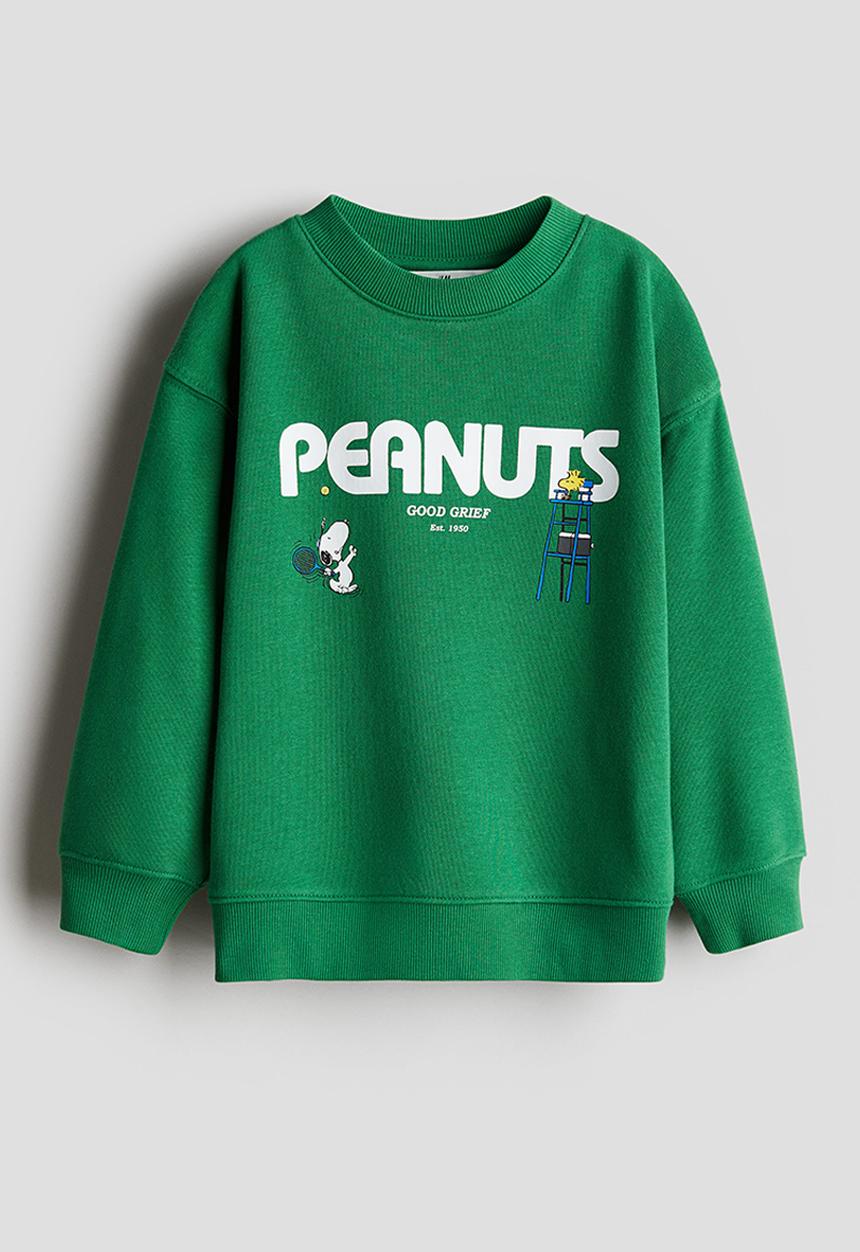 H&M - Printed sweatshirt - green/snoopy