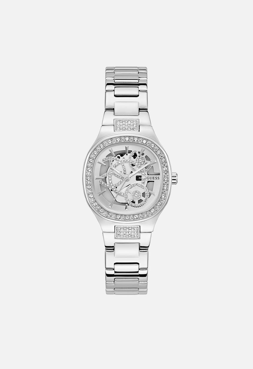 GUESS - Electra Ladies Silver Tone Analog Watch - Silver