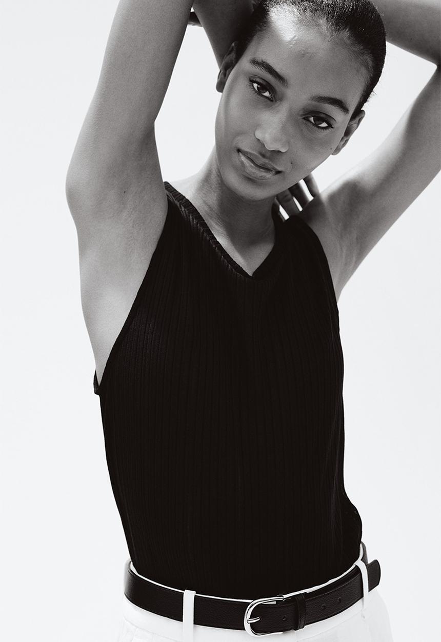 H&M - Rib-knit vest top - black