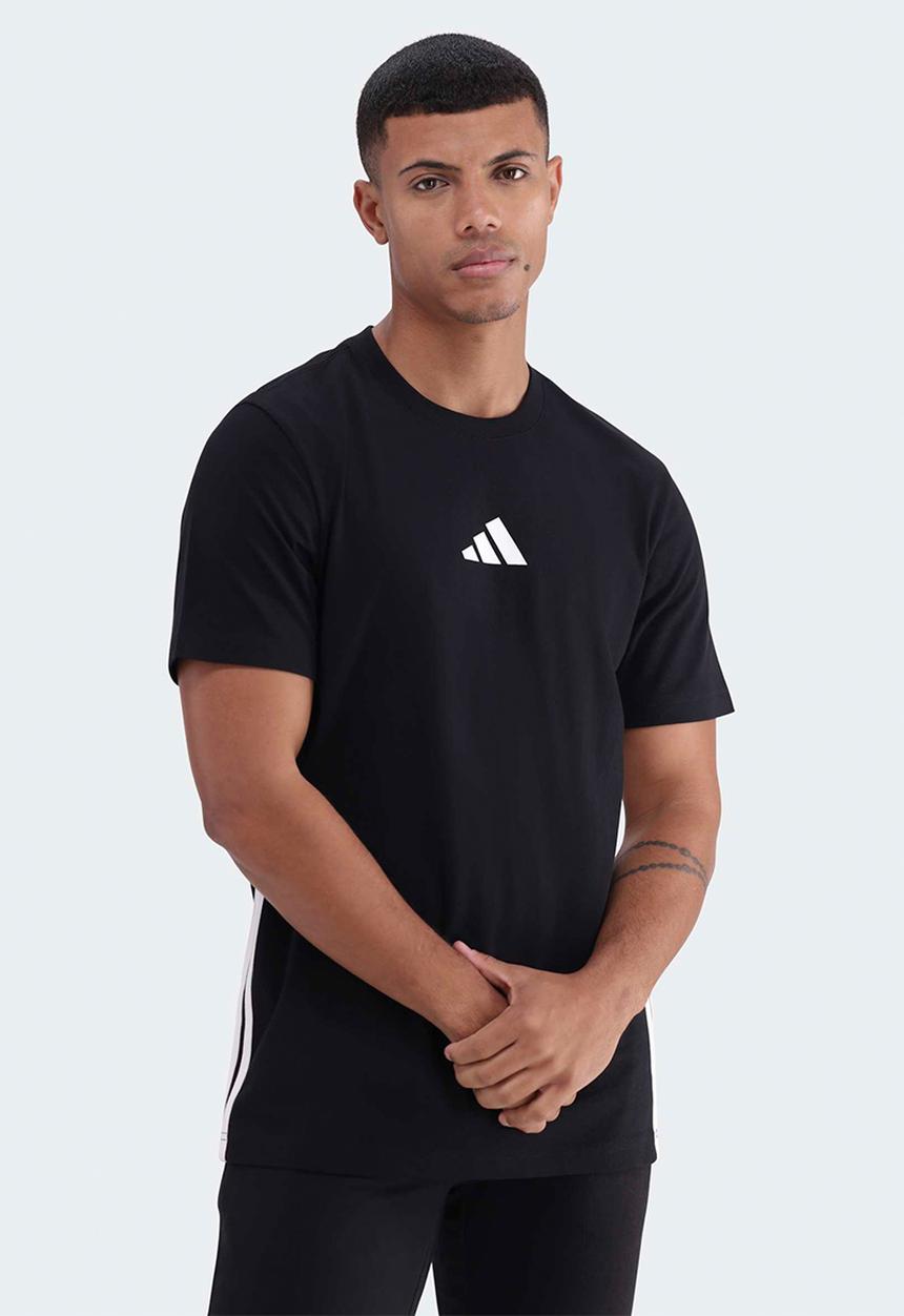 adidas Performance - Essentials 3-Stripes Single Jersey T-Shirt - Black