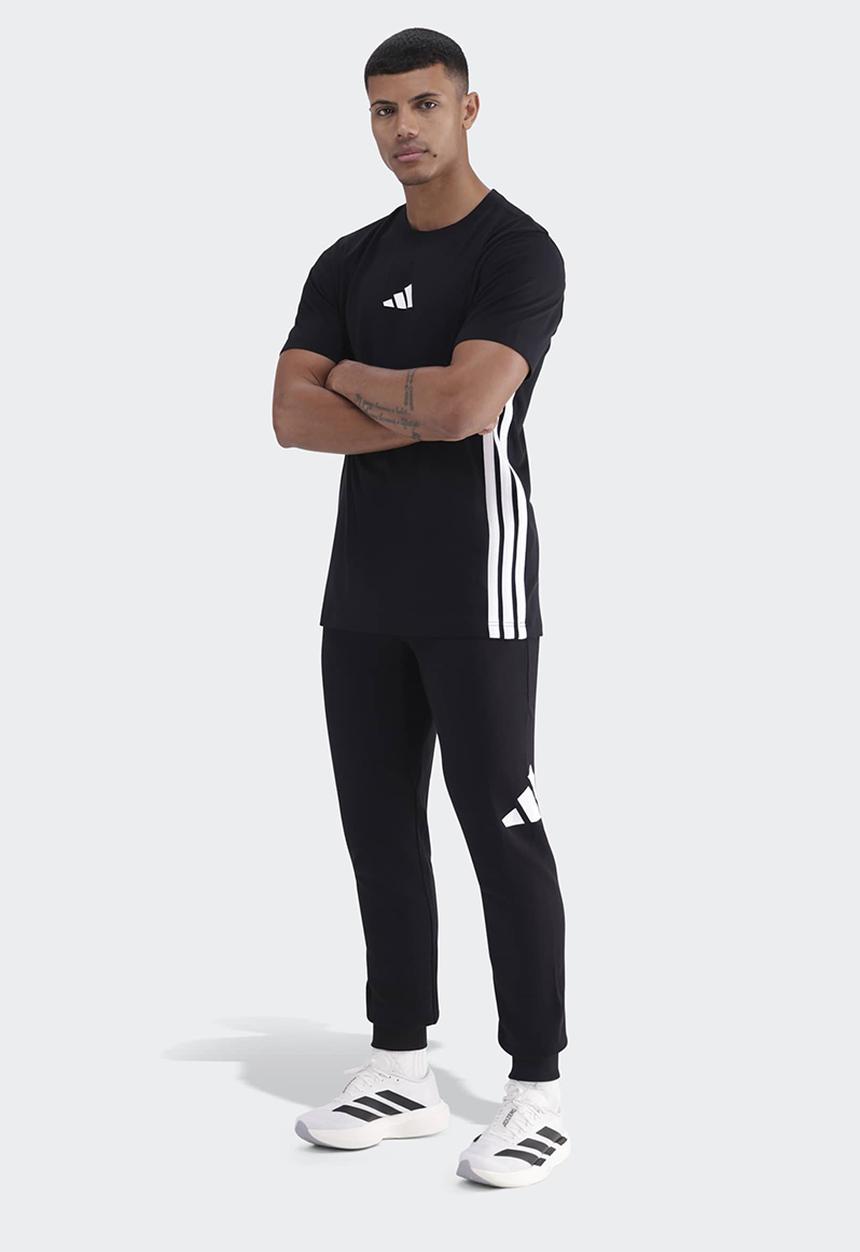 adidas Performance - Essentials 3-Stripes Single Jersey T-Shirt - Black