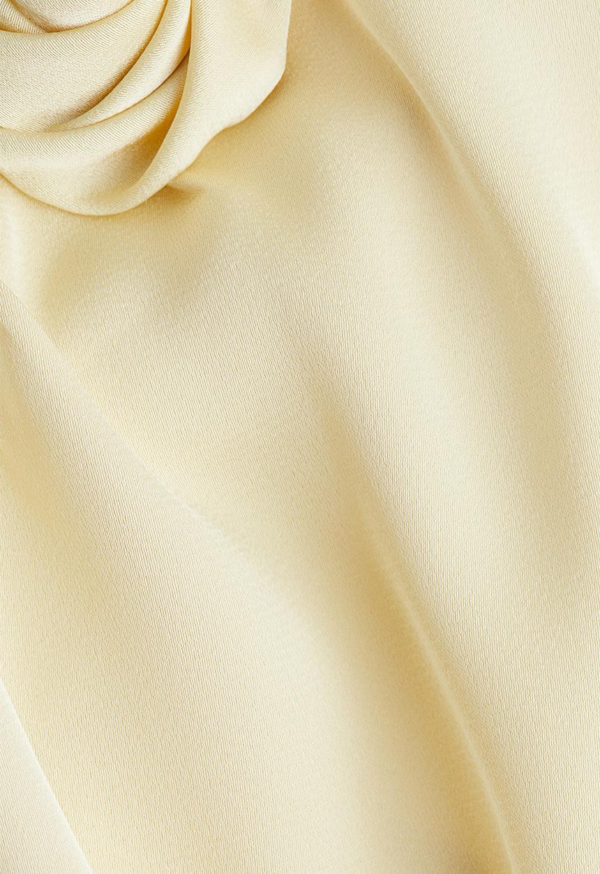 H&M - Tie-detail satin slip dress - light yellow