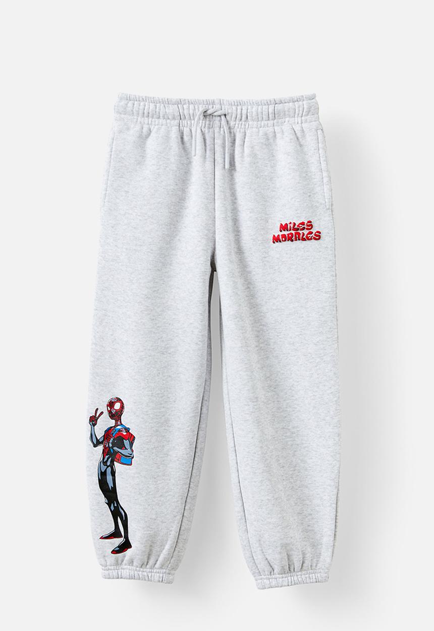 Cotton On - License sammy relax trackpant - lcn mar grey marle/miles morales spiderman