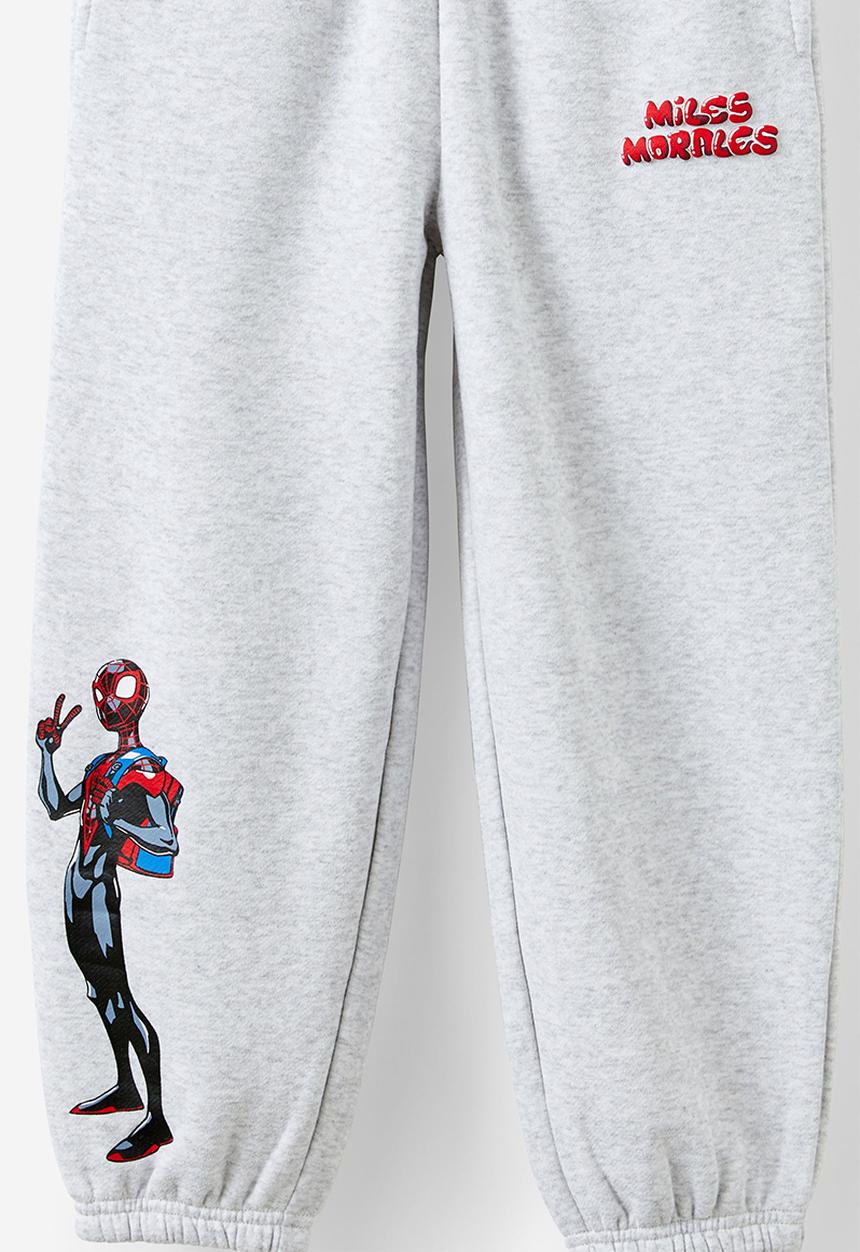 Cotton On - License sammy relax trackpant - lcn mar grey marle/miles morales spiderman