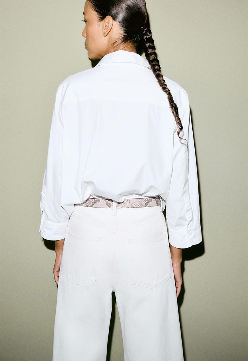 H&M - Cotton poplin shirt - white