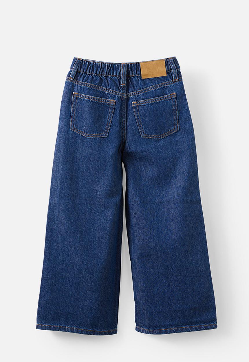 Cotton On - Embellished super wide denim jean - mermaid midnight blue/diamontes