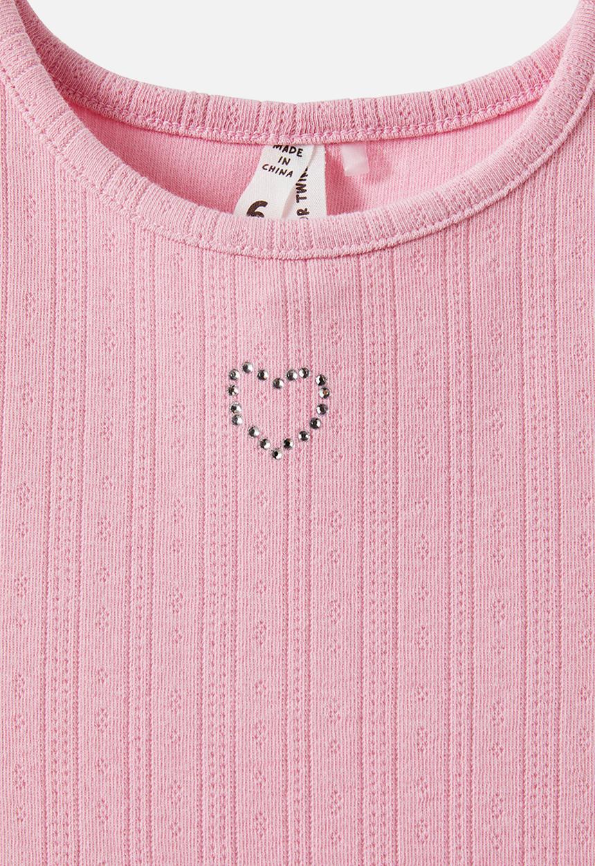Cotton On - Harper long sleeve dress up dress - marshmallow/pointelle heart