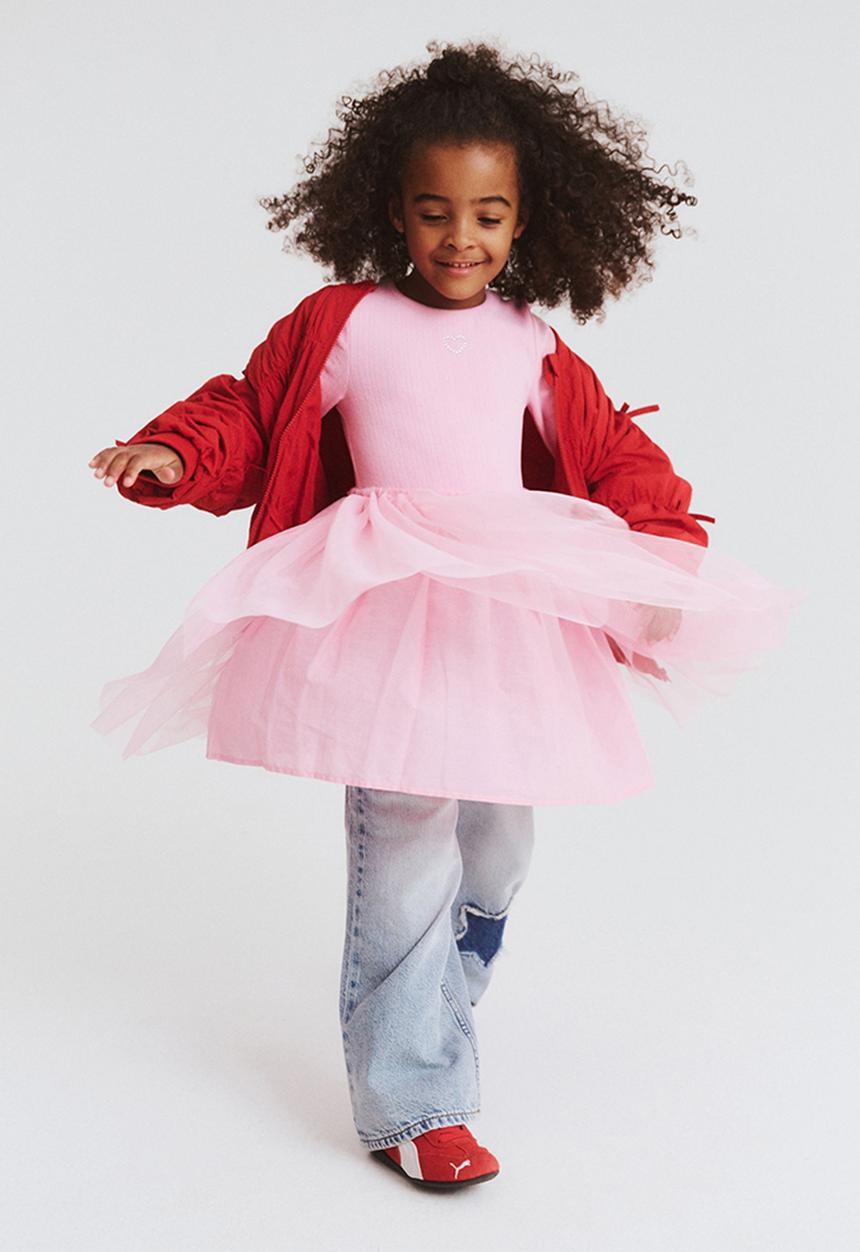 Cotton On - Harper long sleeve dress up dress - marshmallow/pointelle heart