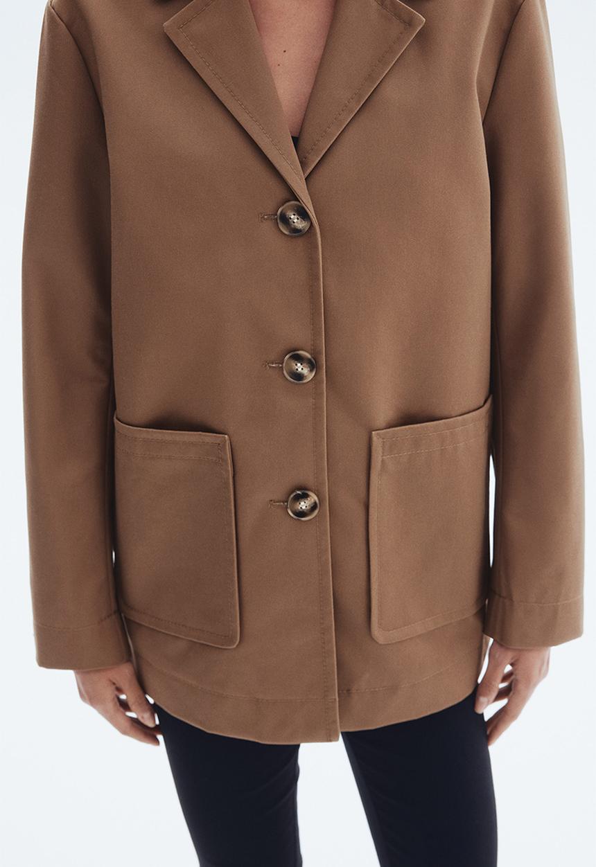 H&M - Oversized twill jacket - dark beige
