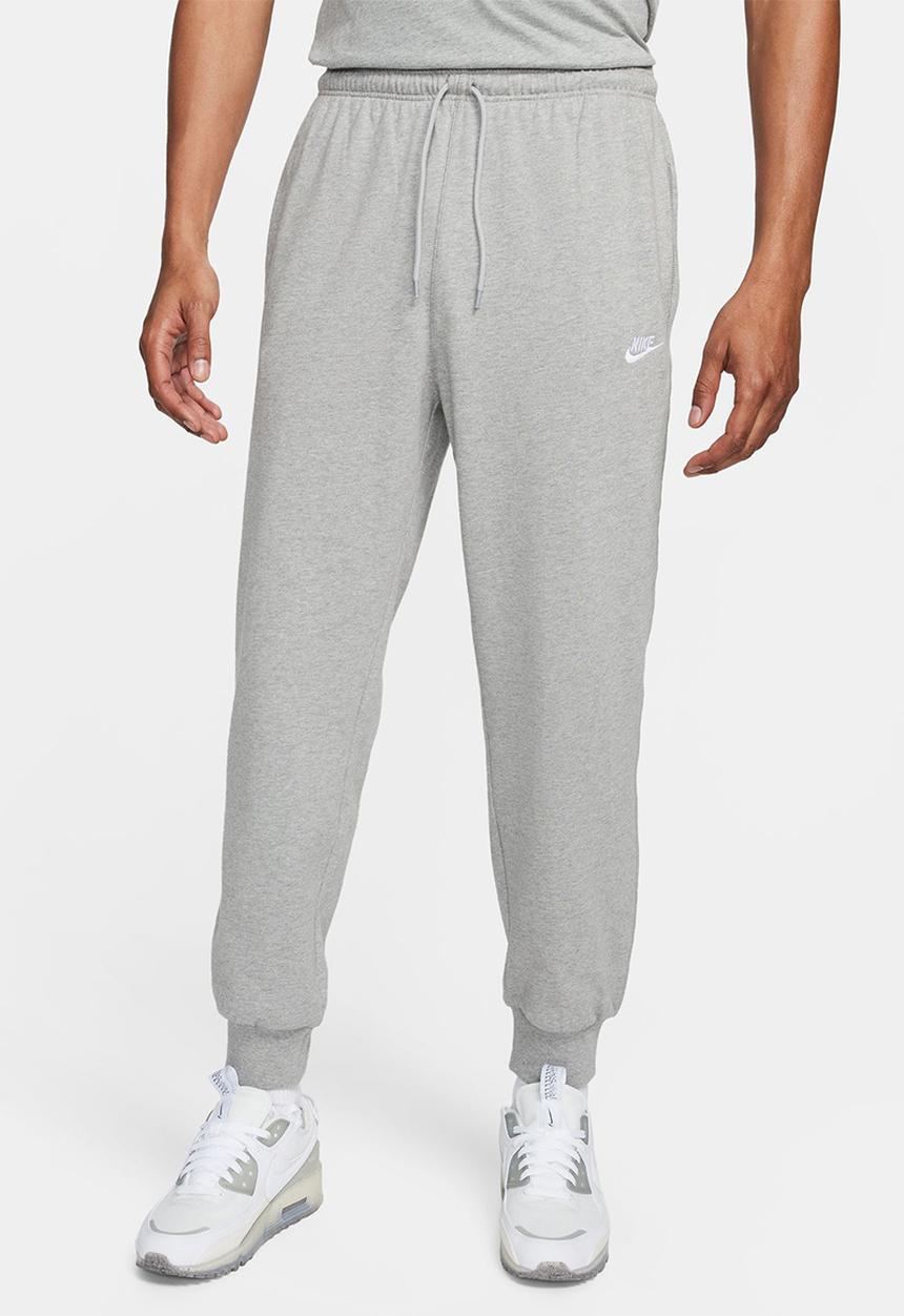 Nike - Nike Club Men's Knit Joggers - Dk Grey Heather/White