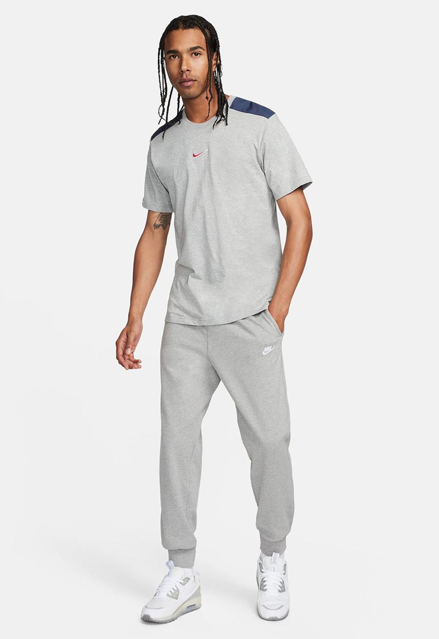 Nike - Nike Club Men's Knit Joggers - Dk Grey Heather/White