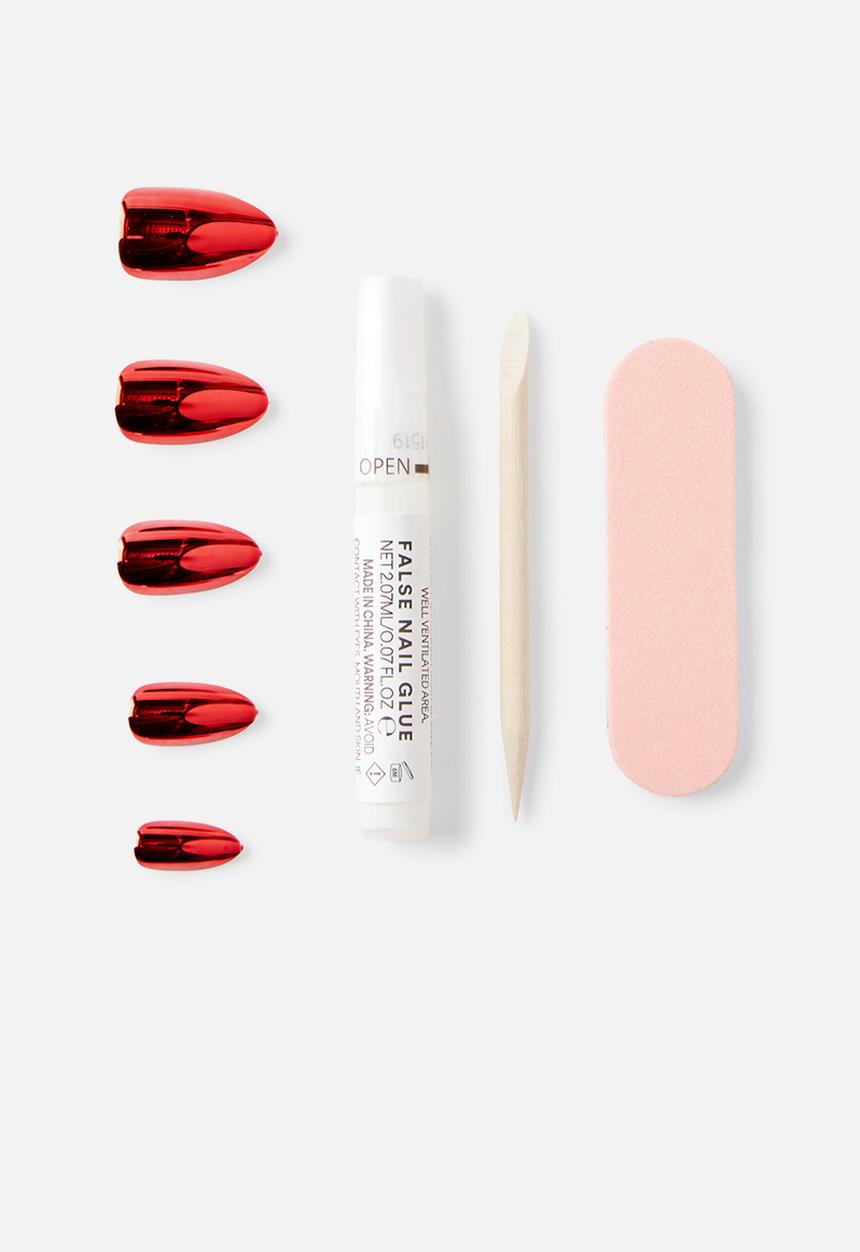 Rubi - Press On Nails - Red Chrome