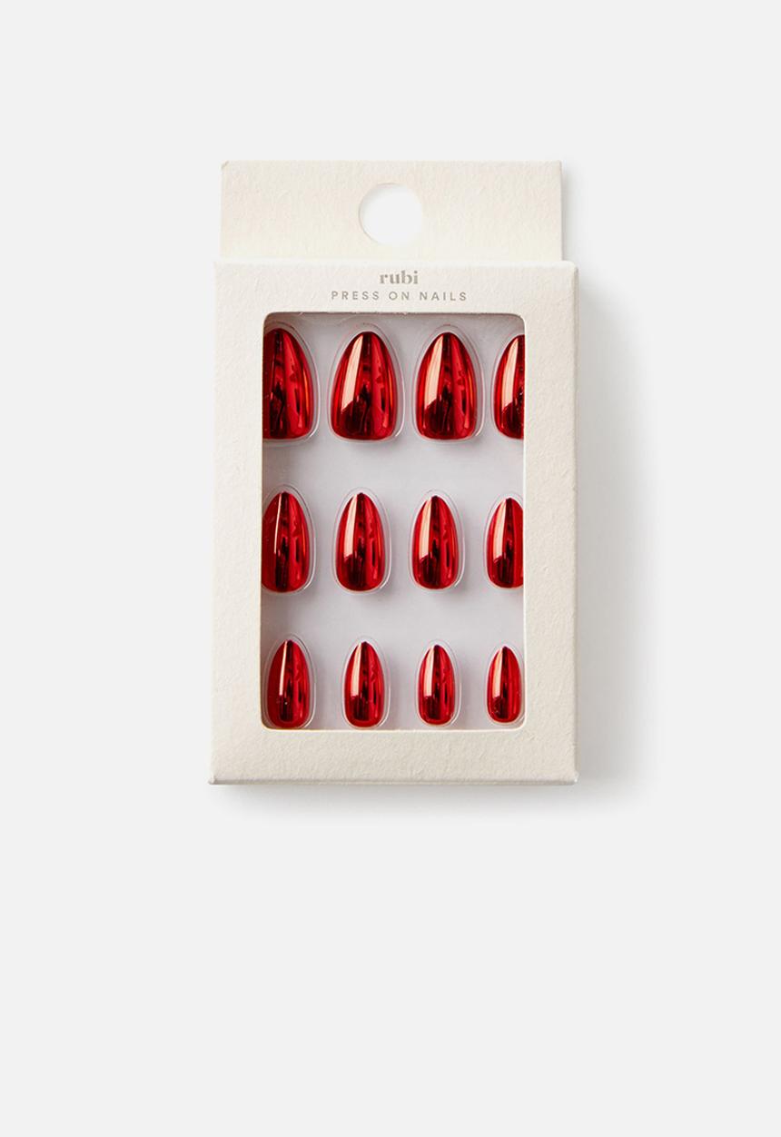 Rubi - Press On Nails - Red Chrome
