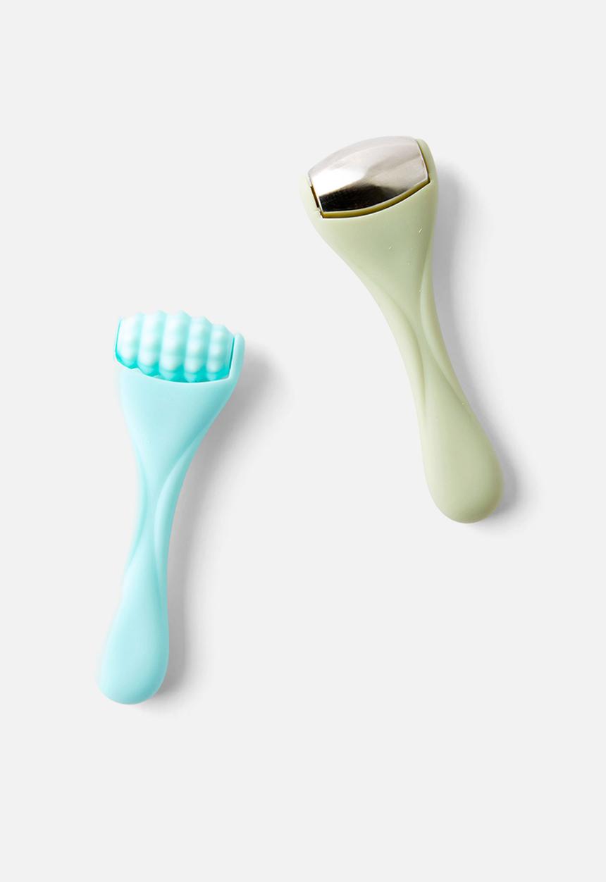 Rubi - Mini Facial Roller Set - Blue / Sage