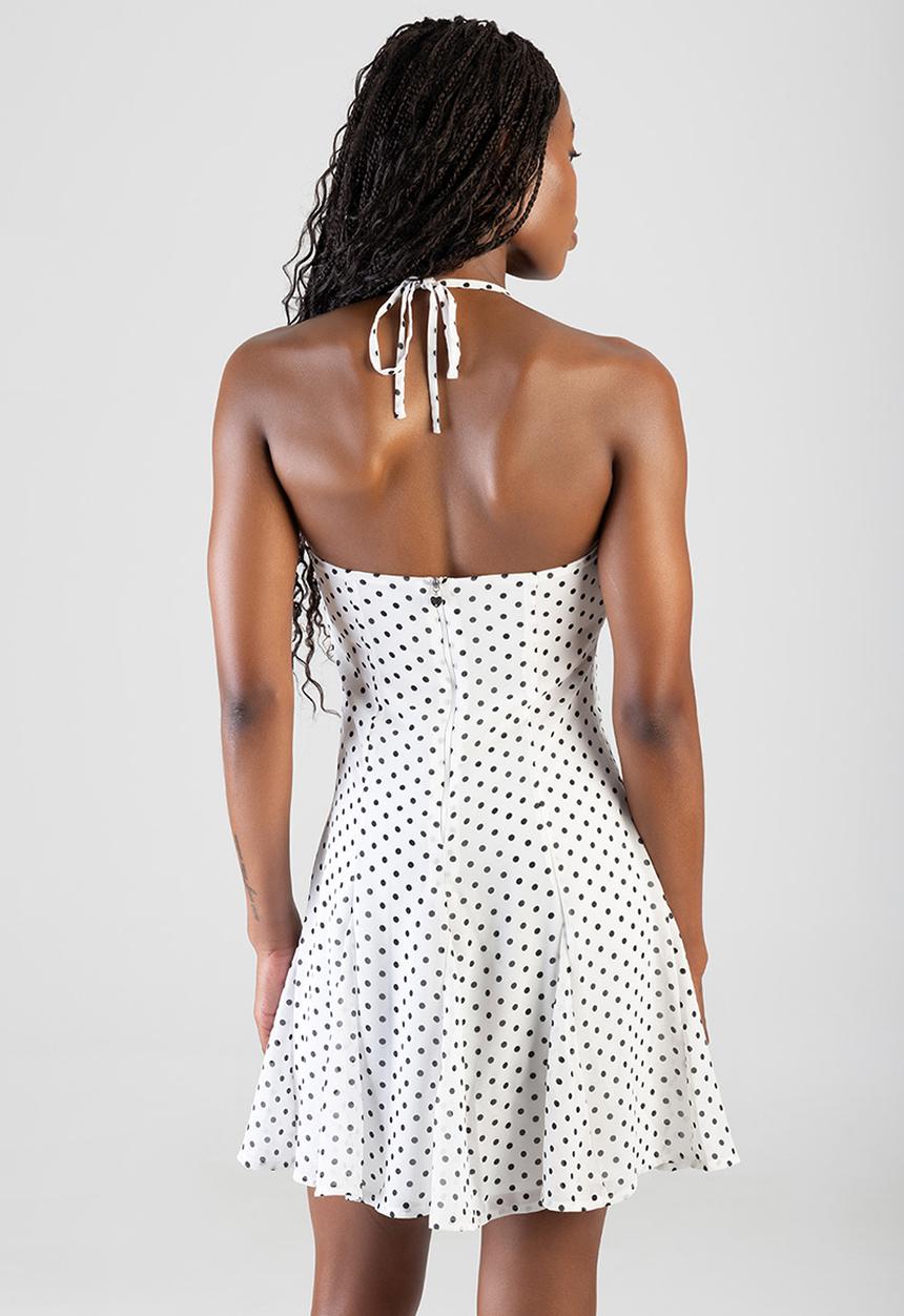 SISSY BOY - Take Your Timemini Dress With A Straight Neckline, Godets And Halterneck Straps - Off White