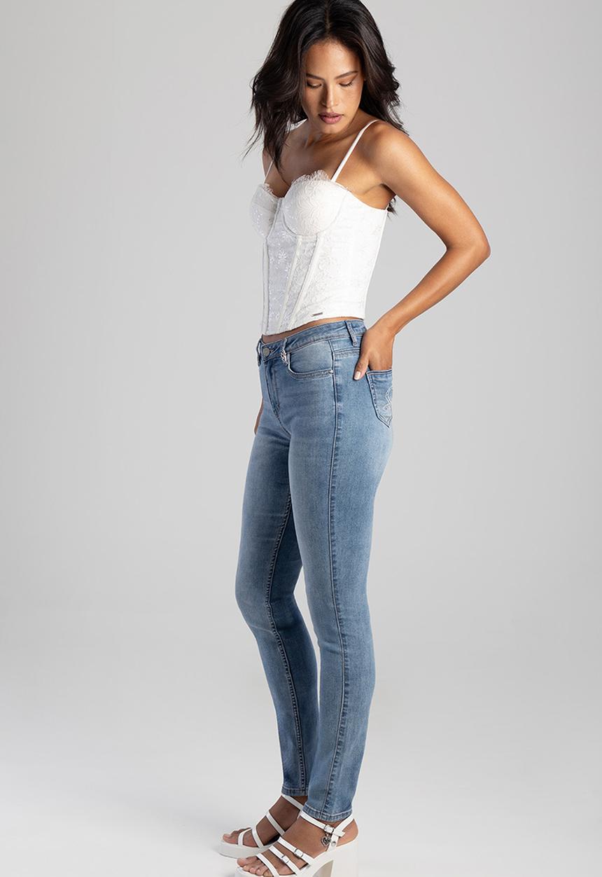 SISSY BOY - Camila: Mid Waist Skinny With Sb Back Profile - Med Vintage