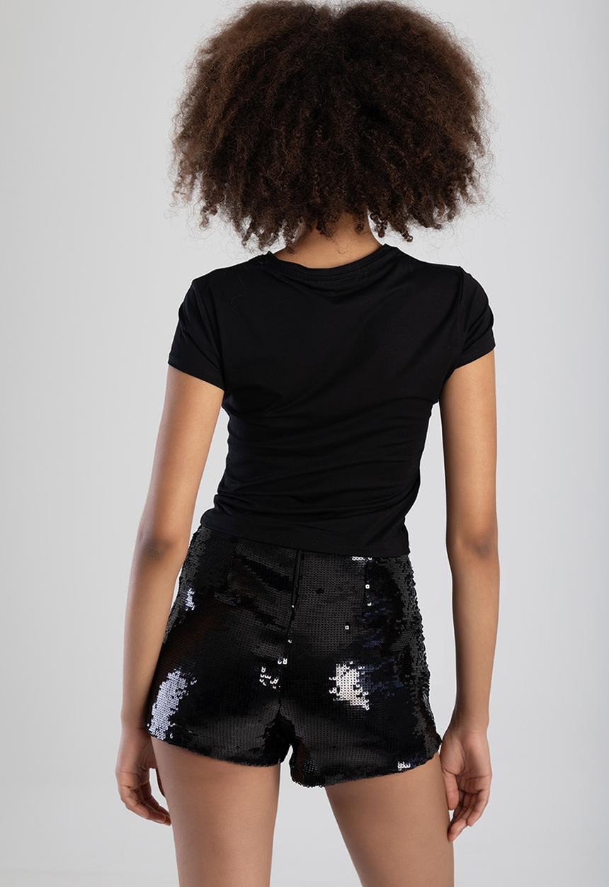 SISSY BOY - Midnight Glow Baby Tshirt With Ruching And Branded Transfer - Black
