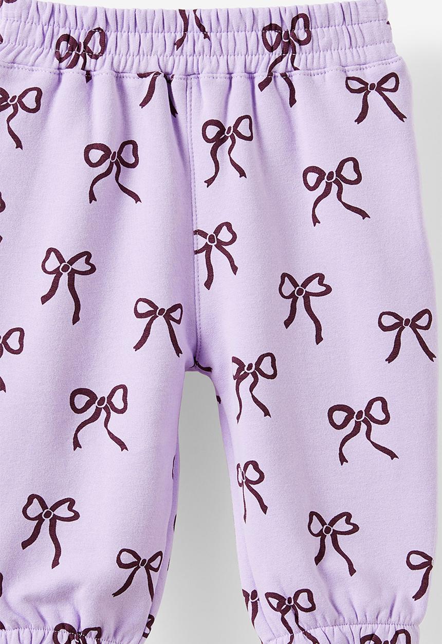 Cotton On - Riley trackpant - vintage lilac/bows