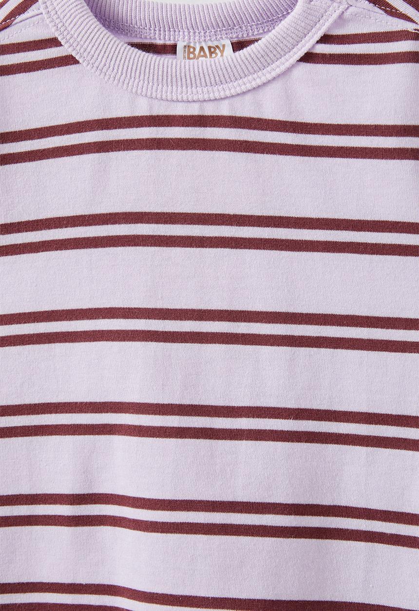 Cotton On - Bobbi long sleeve tee - vintage lilac/bordeaux/double stripe